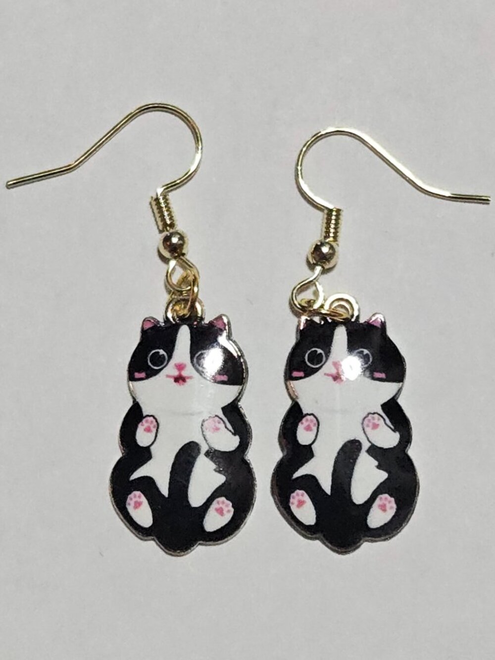 Handmade Cat Earrings- Tuxedo Cat